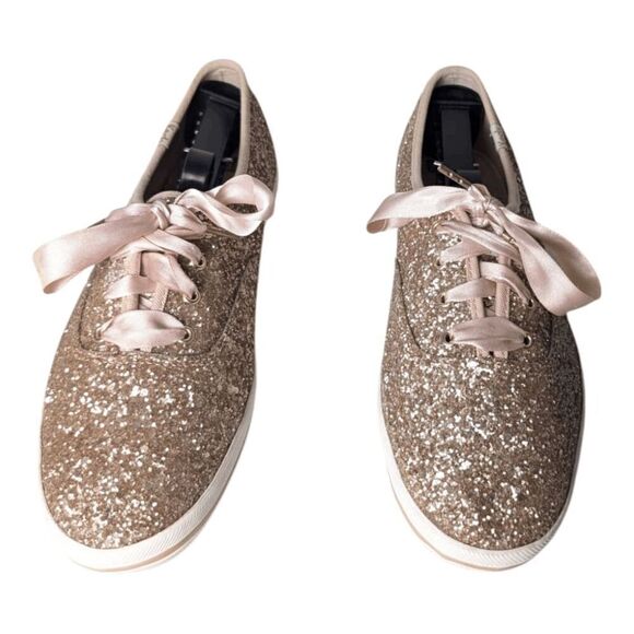 KATE SPADE NEW YORK Keds X Champion Glitter Lace-Up Sneaker Size 8.5 - Picture 4 of 7